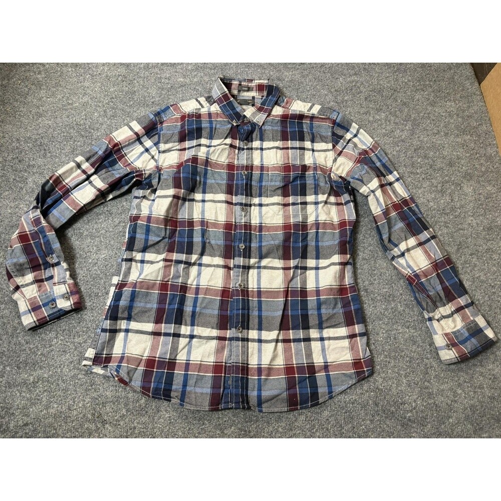 Eddie Bauer Shirt Mens M Multicolor Plaid Long Sleeve Cotton Button-Up Casual